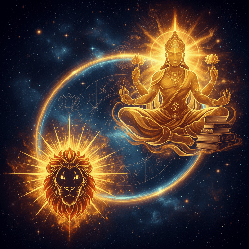 Jupiter Mahadasha for Simha Lagna (Leo ascendant) — Vedic astrology composition