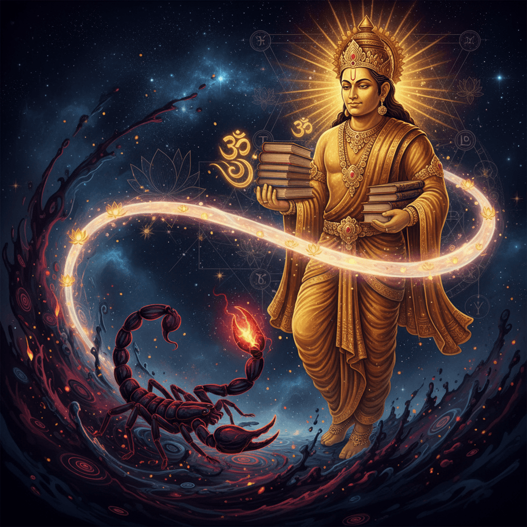 Jupiter Mahadasha for Vrishchik Lagna (Scorpio ascendant) — Vedic astrology composition