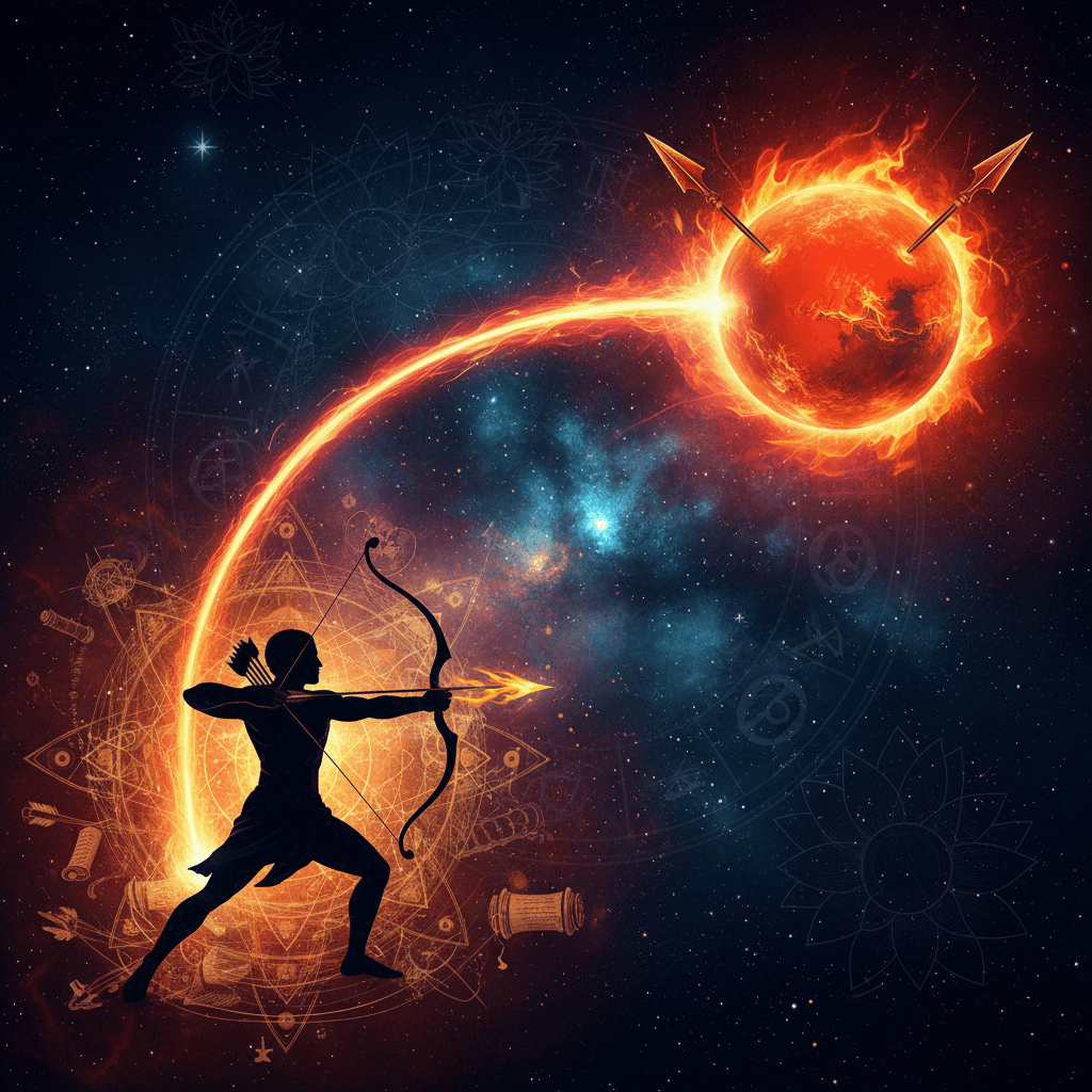 Mars Mahadasha for Dhanu Lagna (Sagittarius ascendant) — Vedic astrology composition