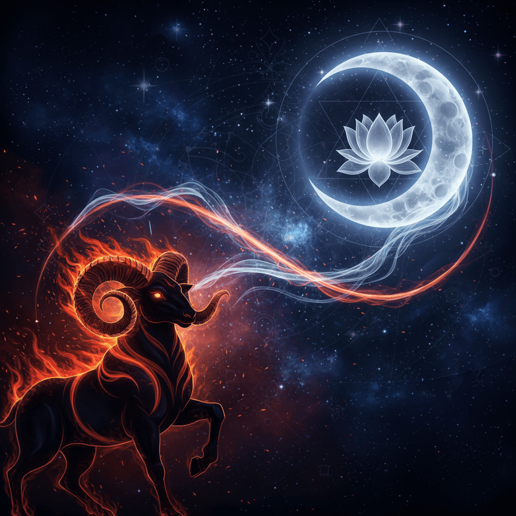Moon Mahadasha for Mesh Lagna (Aries ascendant) — Vedic astrology composition