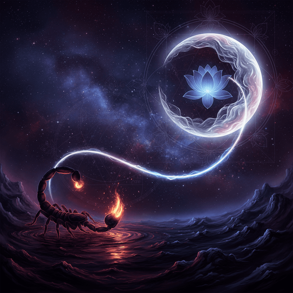 Moon Mahadasha for Vrishchik Lagna (Scorpio ascendant) — Vedic astrology composition