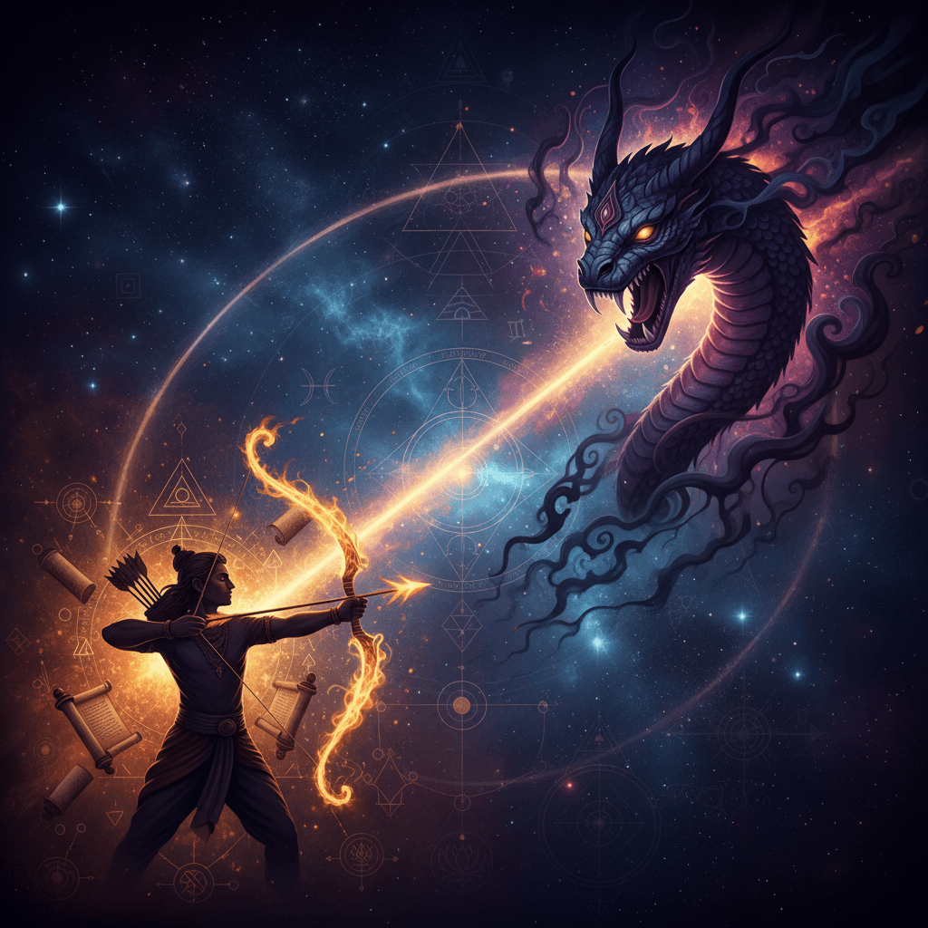 Rahu Mahadasha for Dhanu Lagna (Sagittarius ascendant) — Vedic astrology composition