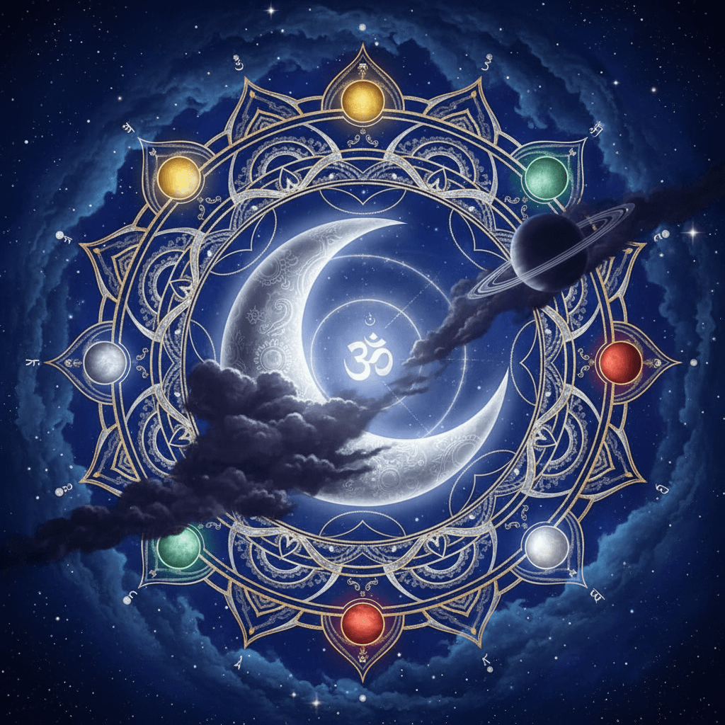 Chandra Dosha glowing moon illustration