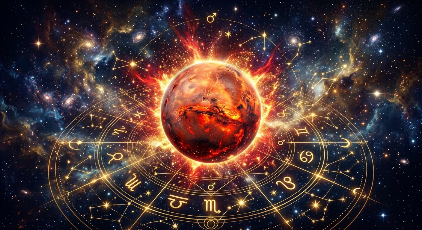 Mangal Dosha Mars illustration