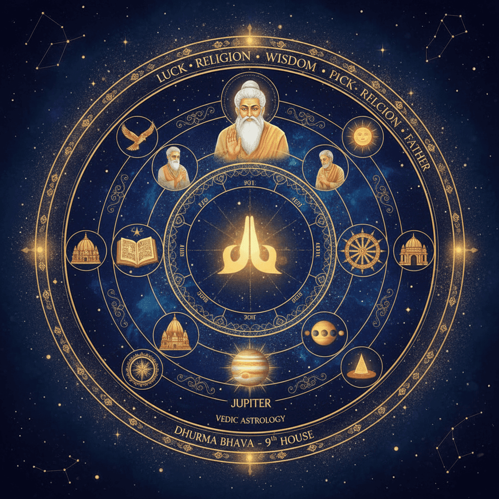 Fortune (नवम भाव — धर्म भाव) — 9th house Vedic astrology, ruled by Jupiter