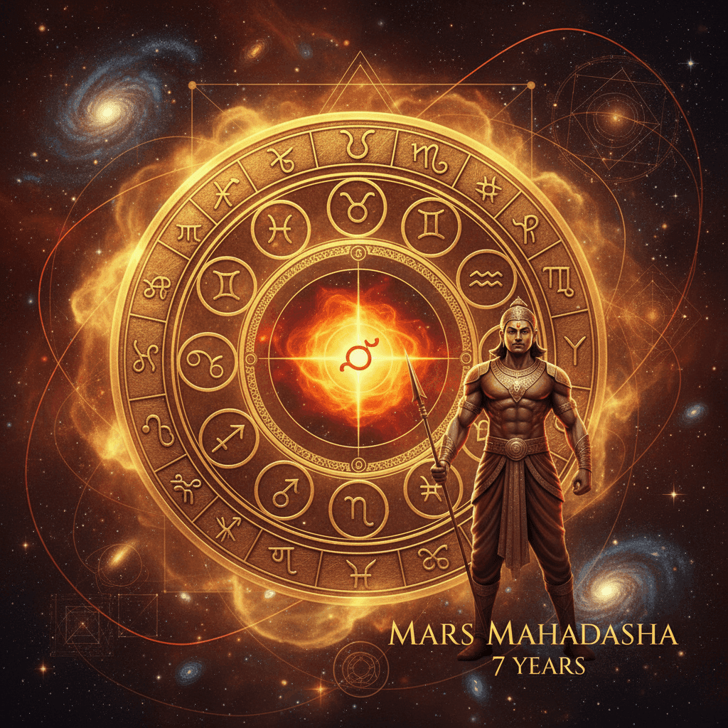 मंगल महादशा (Mars Mahadasha) — 7 वर्ष वैदिक ज्योतिष चित्र