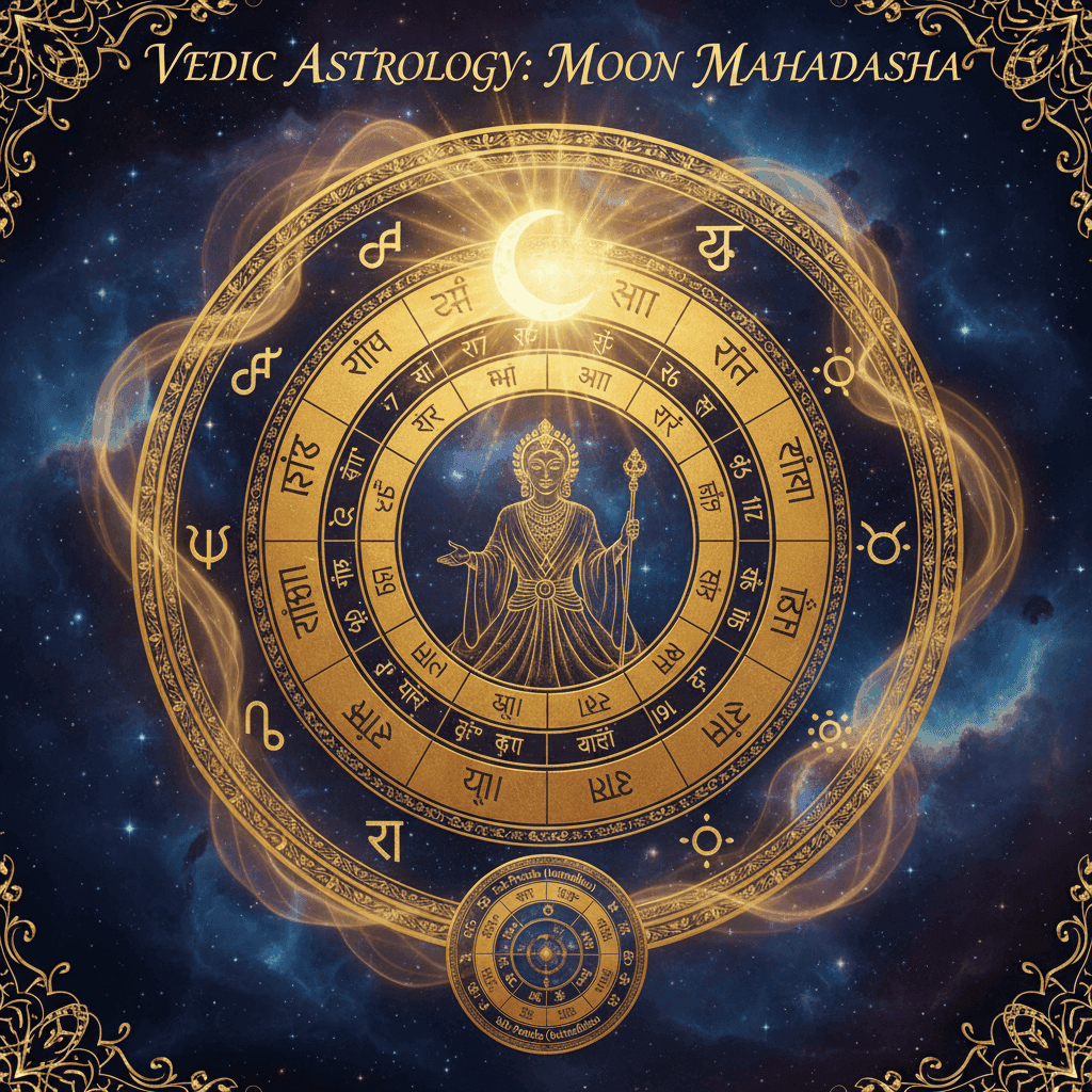 चंद्र महादशा (Moon Mahadasha) — 10 वर्ष वैदिक ज्योतिष चित्र