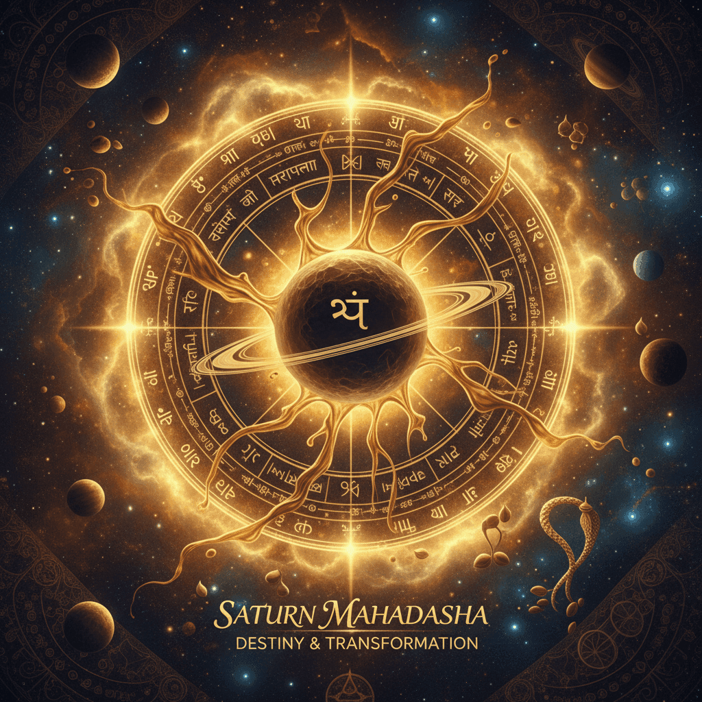 शनि महादशा (Saturn Mahadasha) — 19 वर्ष वैदिक ज्योतिष चित्र