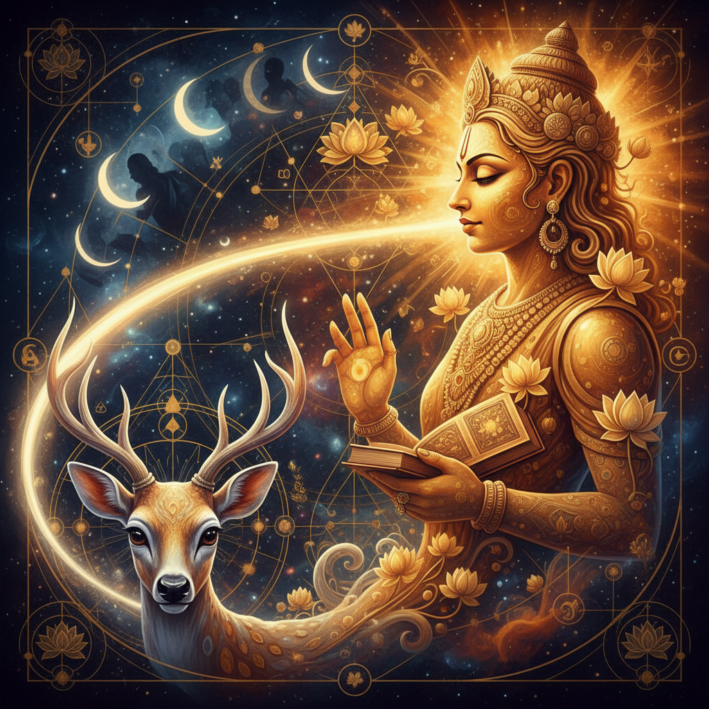 Jupiter in Mrigashira Nakshatra — Soma (moon god) deity, curious, searching, gentle, artistic quality, Vedic astrology effects