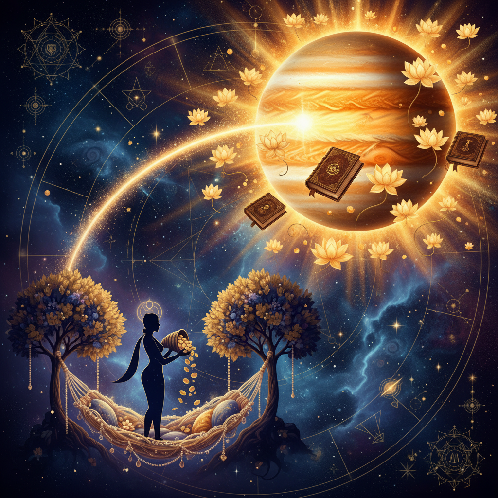 बृहस्पति पूर्व फाल्गुनी नक्षत्र में — cosmic forces देवता, mysterious, transformative गुण, वैदिक ज्योतिष प्रभाव