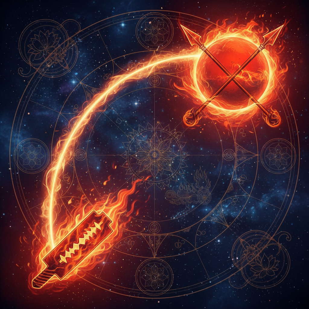 मंगल कृत्तिका नक्षत्र में — Agni (fire god) देवता, purification, sharp, cutting, powerful गुण, वैदिक ज्योतिष प्रभाव