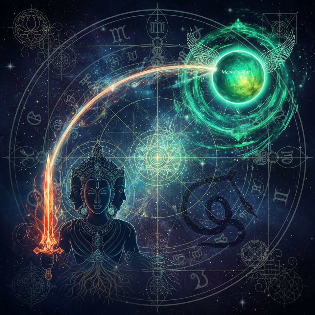 बुध पूर्व भाद्रपद नक्षत्र में — cosmic forces देवता, mysterious, transformative गुण, वैदिक ज्योतिष प्रभाव