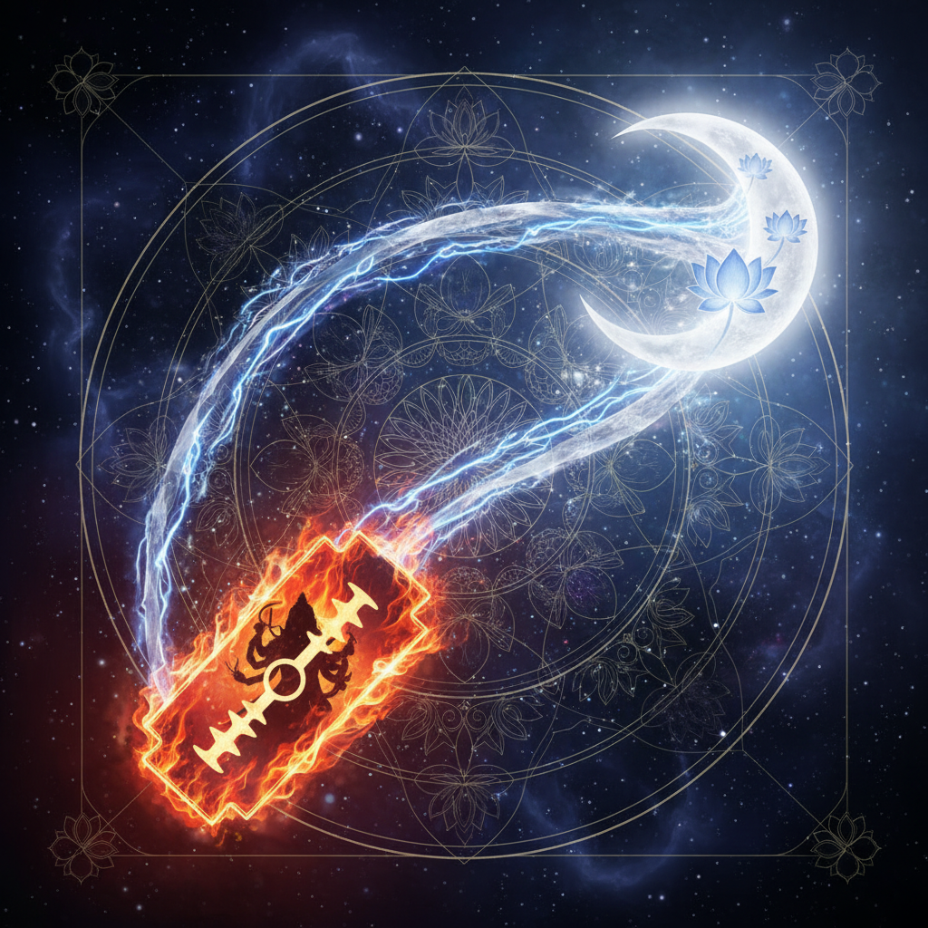 Moon in Krittika Nakshatra — Agni (fire god) deity, purification, sharp, cutting, powerful quality, Vedic astrology effects