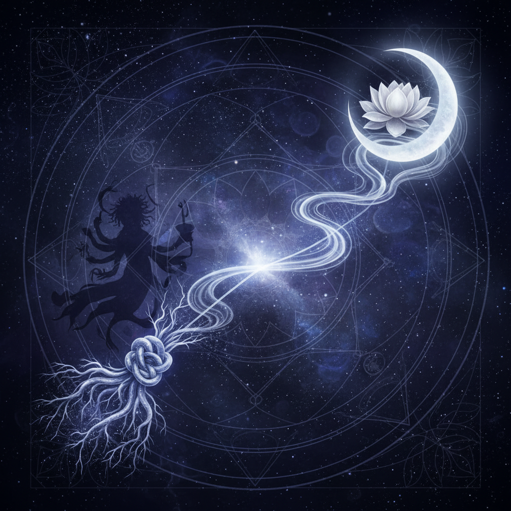 చంద్రుడు Mula నక్షత్రంలో — Nirriti (goddess of dissolution) దేవత, roots, dissolution, philosophical, intense గుణం, వేద జ్యోతిష్య ప్రభావాలు