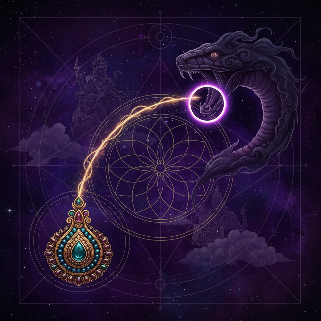 Rahu in Jyeshtha Nakshatra — Indra (king of gods) deity, seniority, power, protection, eldest quality, Vedic astrology effects