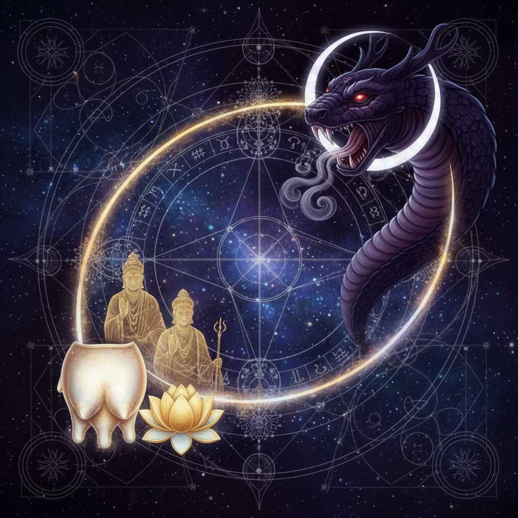 రాహువు Pushya నక్షత్రంలో — Brihaspati (Jupiter) దేవత, nourishing, prosperous, wise, protective గుణం, వేద జ్యోతిష్య ప్రభావాలు