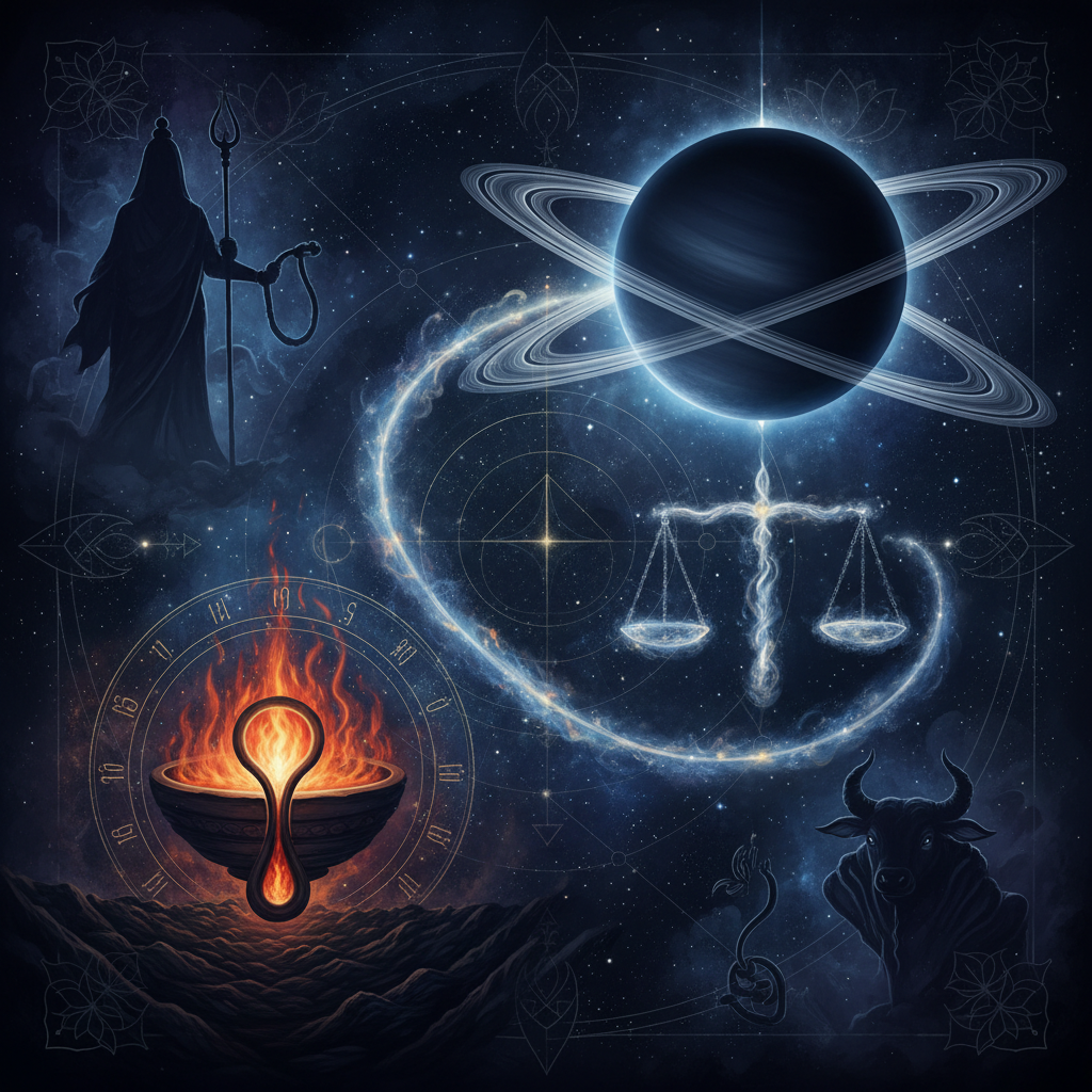 शनि भरणी नक्षत्र में — Yama (god of death and justice) देवता, transformation, responsibility, intense गुण, वैदिक ज्योतिष प्रभाव