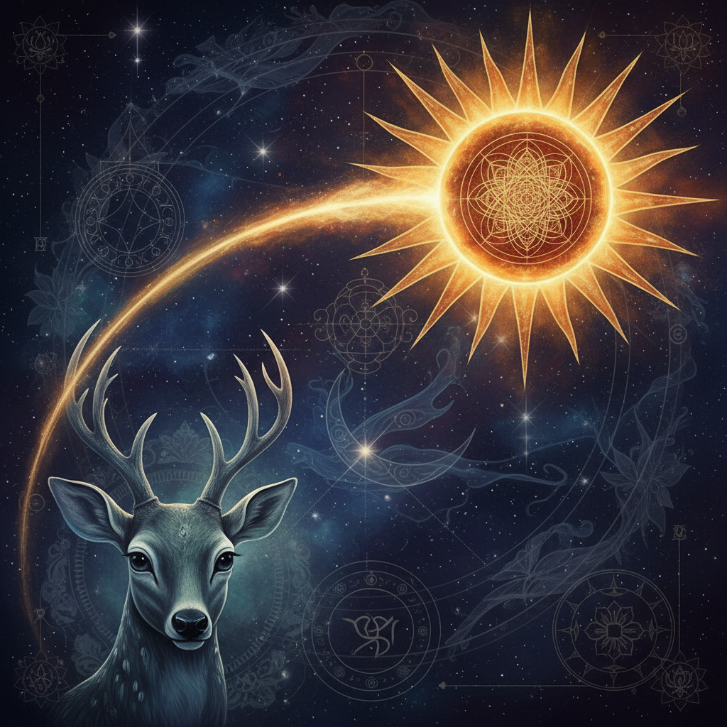 सूर्य मृगशिरा नक्षत्र में — Soma (moon god) देवता, curious, searching, gentle, artistic गुण, वैदिक ज्योतिष प्रभाव