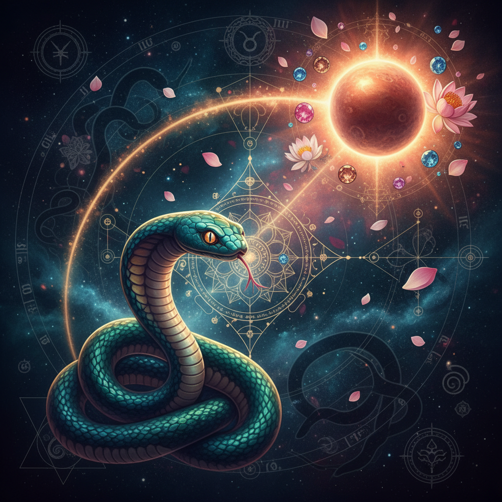 शुक्र आश्लेषा नक्षत्र में — Nagas (serpent spirits) देवता, hypnotic, cunning, penetrating, mystical गुण, वैदिक ज्योतिष प्रभाव
