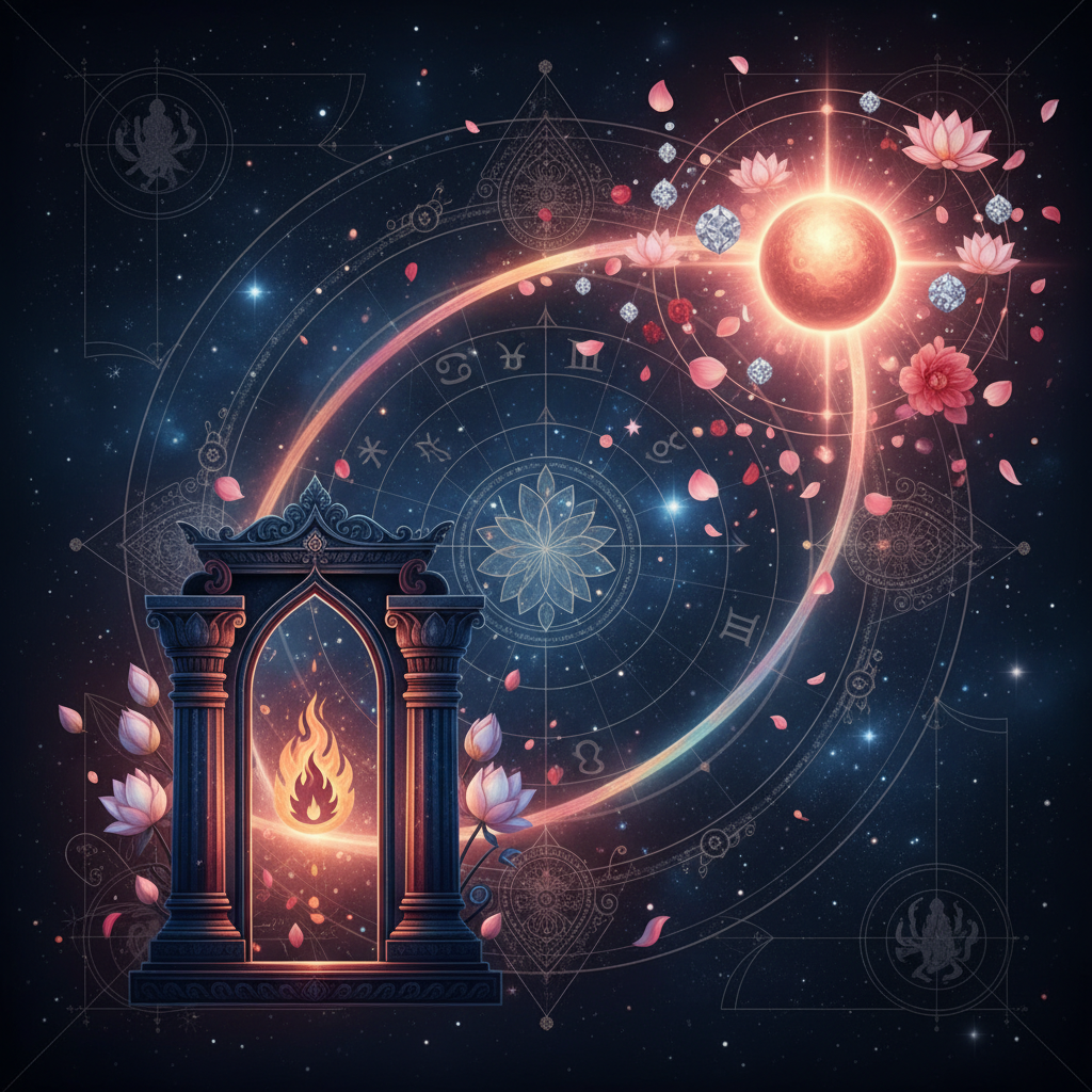 Venus in Vishakha Nakshatra — Indra and Agni deity, determined, purposeful, ambitious, dual nature quality, Vedic astrology effects